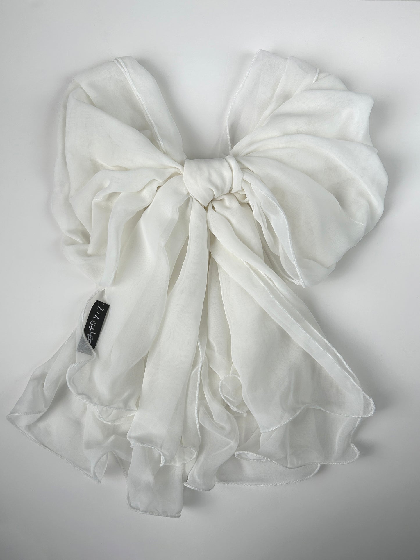 The à la Leen Double-Layered Voile Scarf- Pearl
