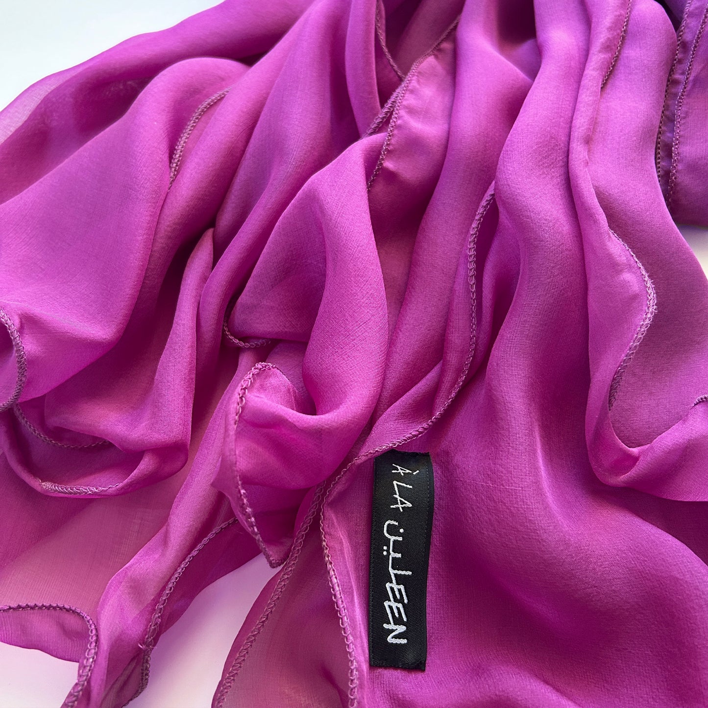 The à la Leen Double-Layered Silk Scarf- Runway Berry