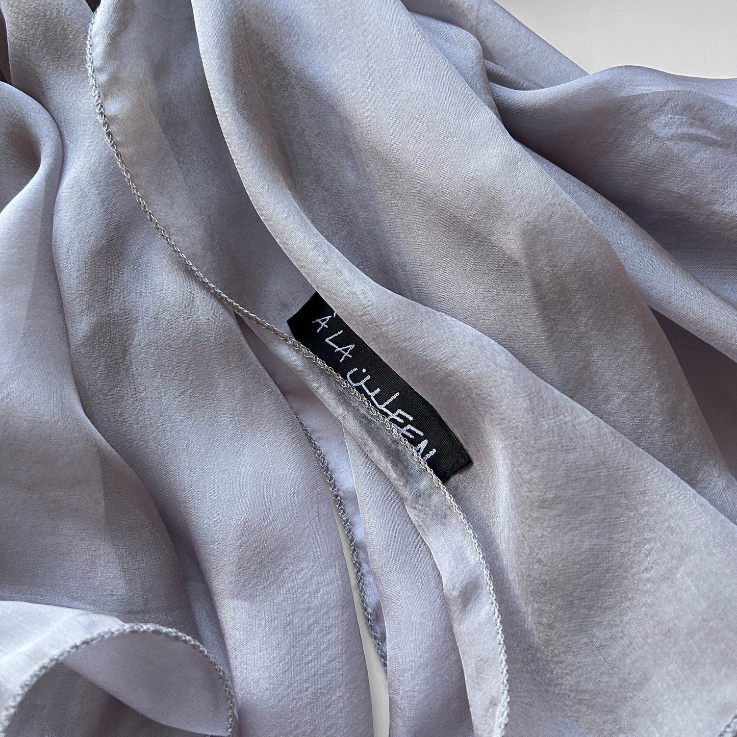 The à la Leen Double-Layered Silk Scarf- Silver