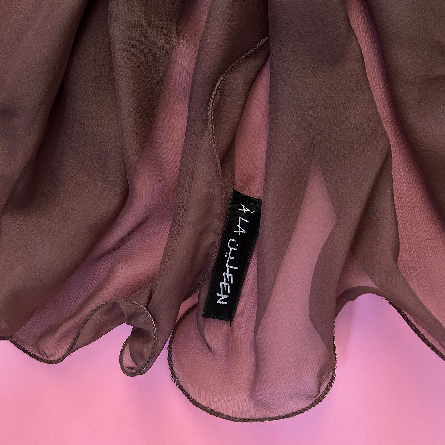 The à la Leen Single-Layered Silk Scarf- Brown