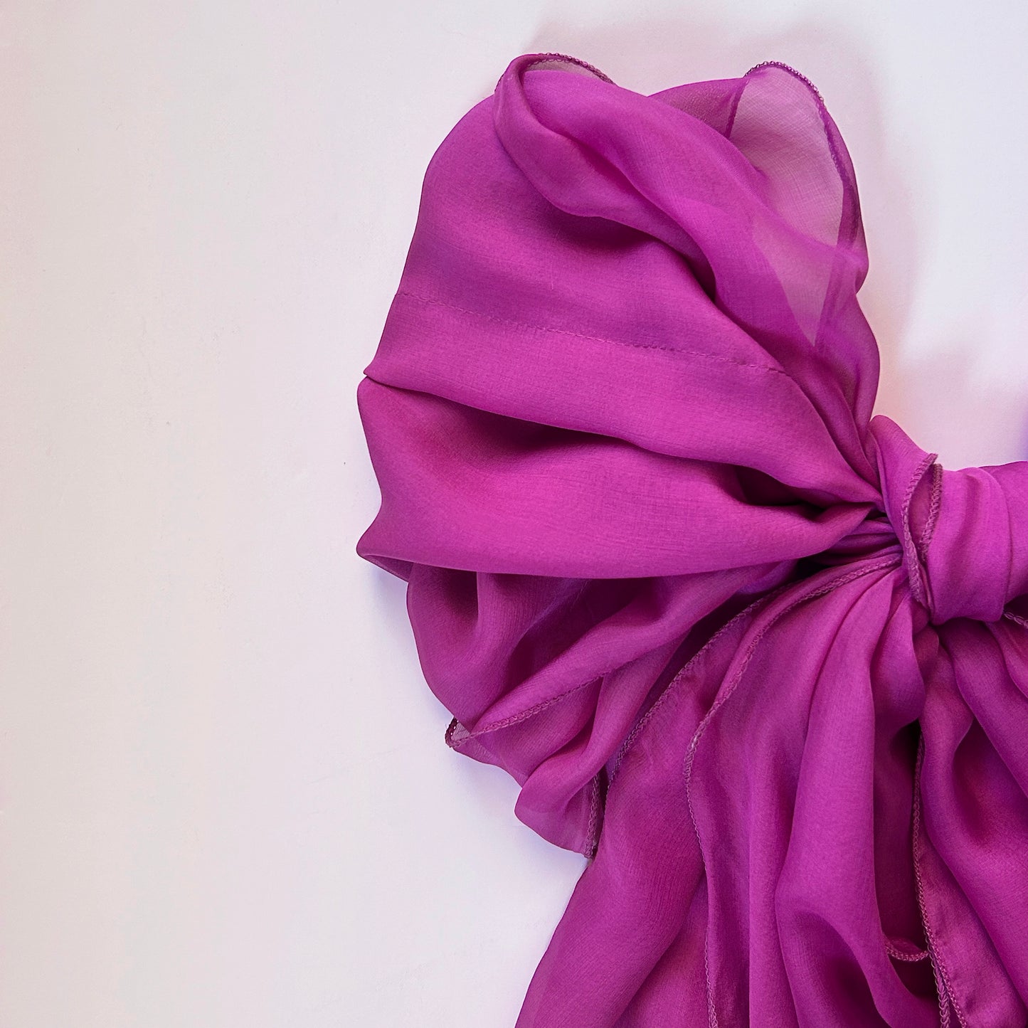 The à la Leen Double-Layered Silk Scarf- Runway Berry