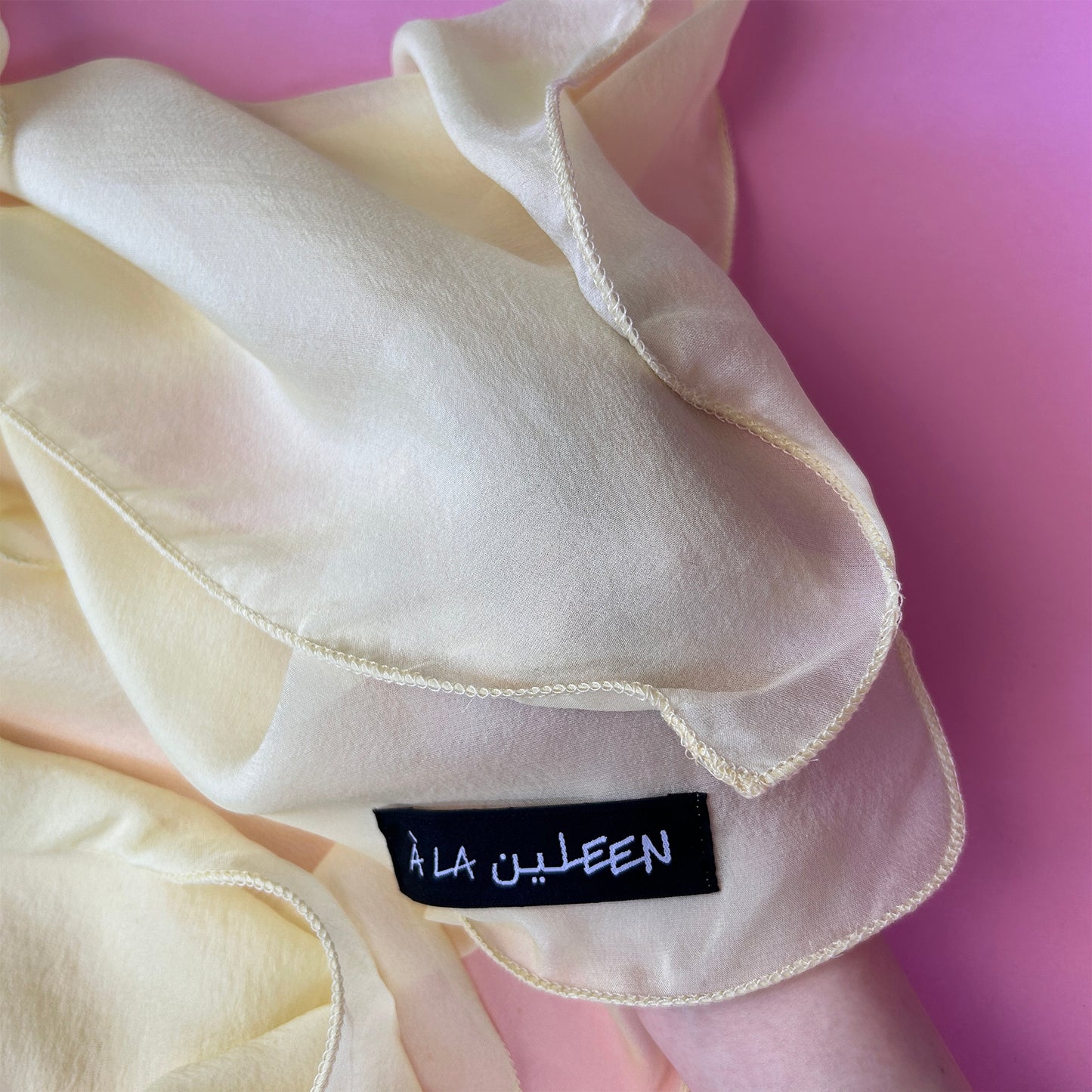 The à la Leen Single-Layered Silk Scarf- Limoncello Yellow