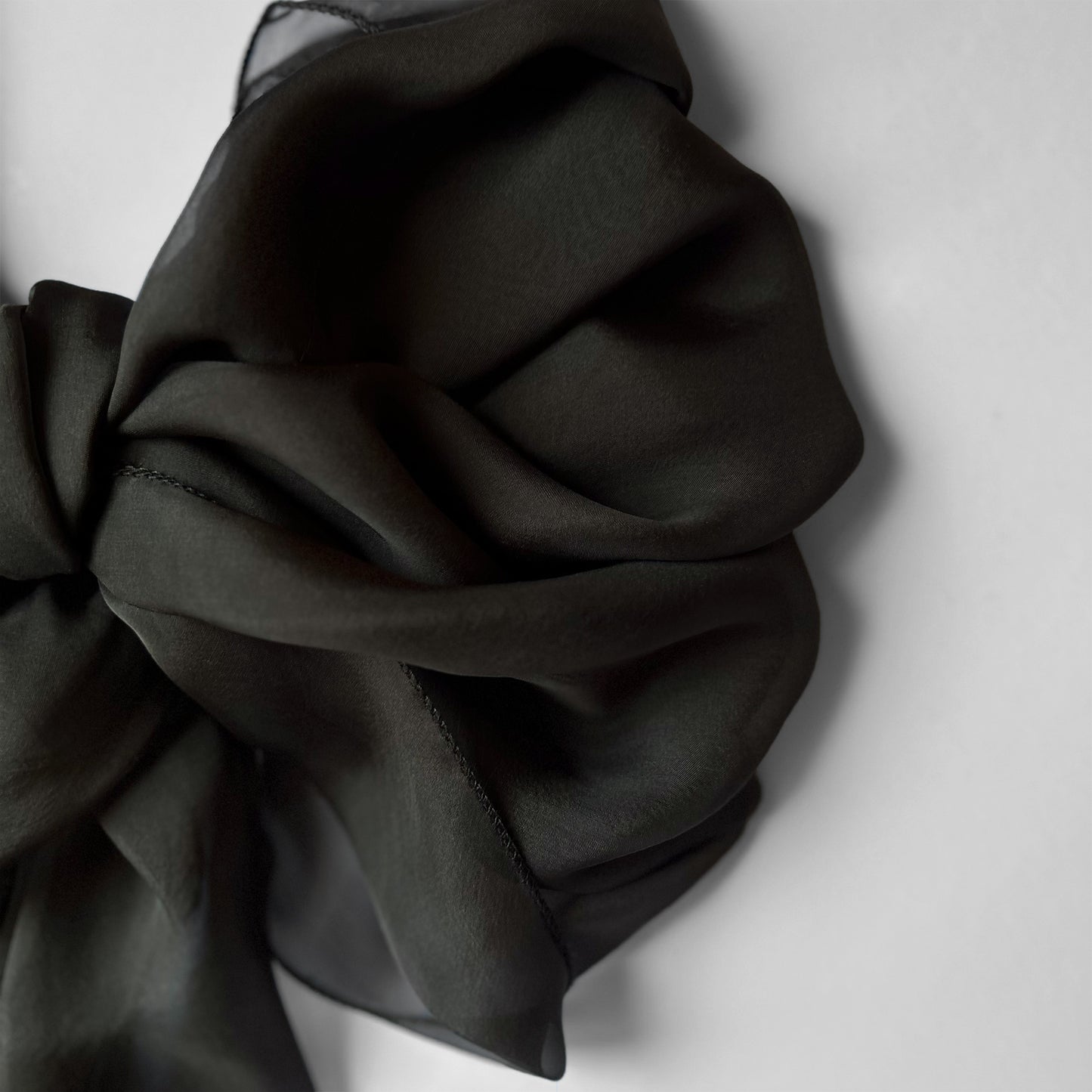 The à la Leen Double-Layered Silk Scarf- Army Brown