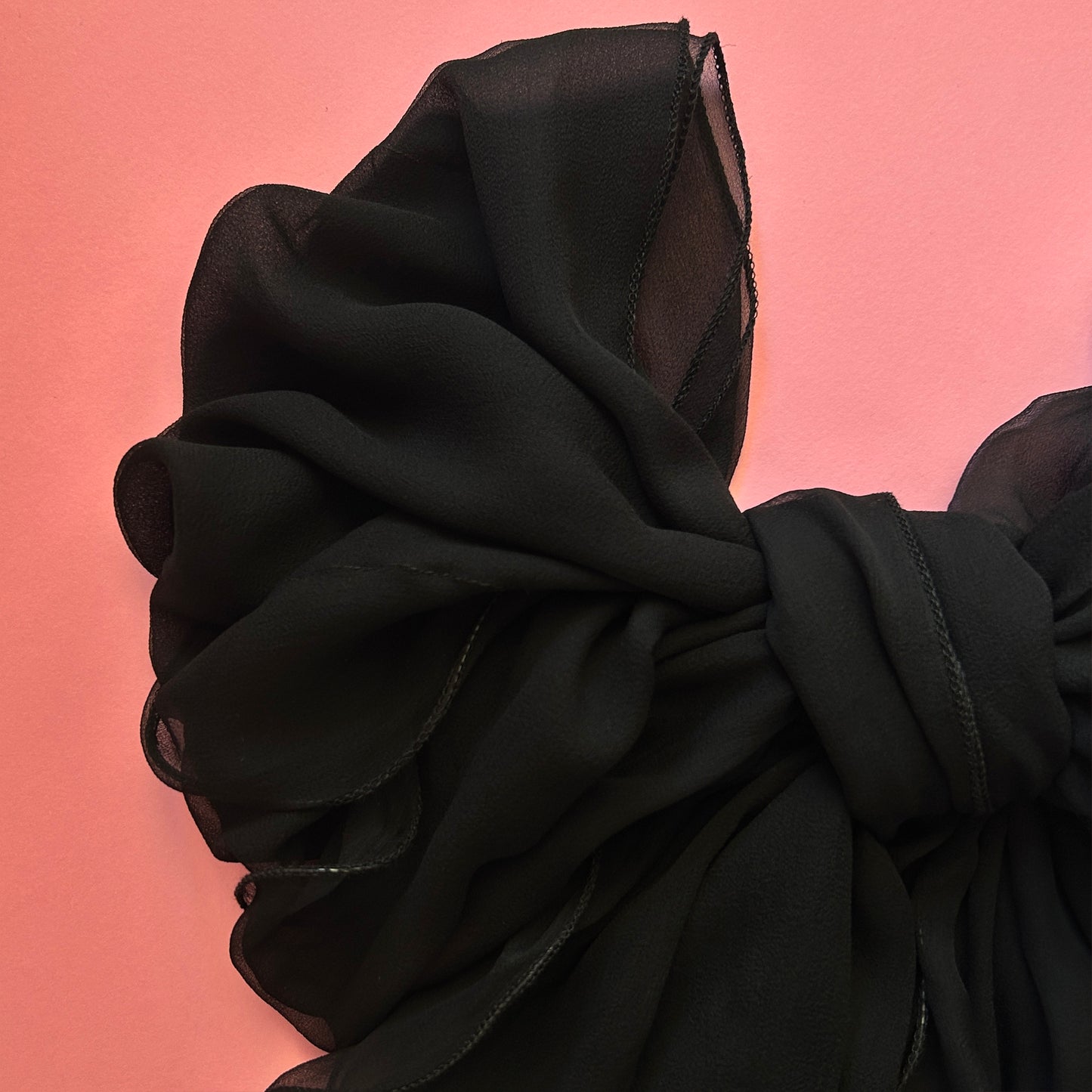 Special Edition- The à la Leen Double-Layered Japanese Premium Silk Scarf- Midnight Black