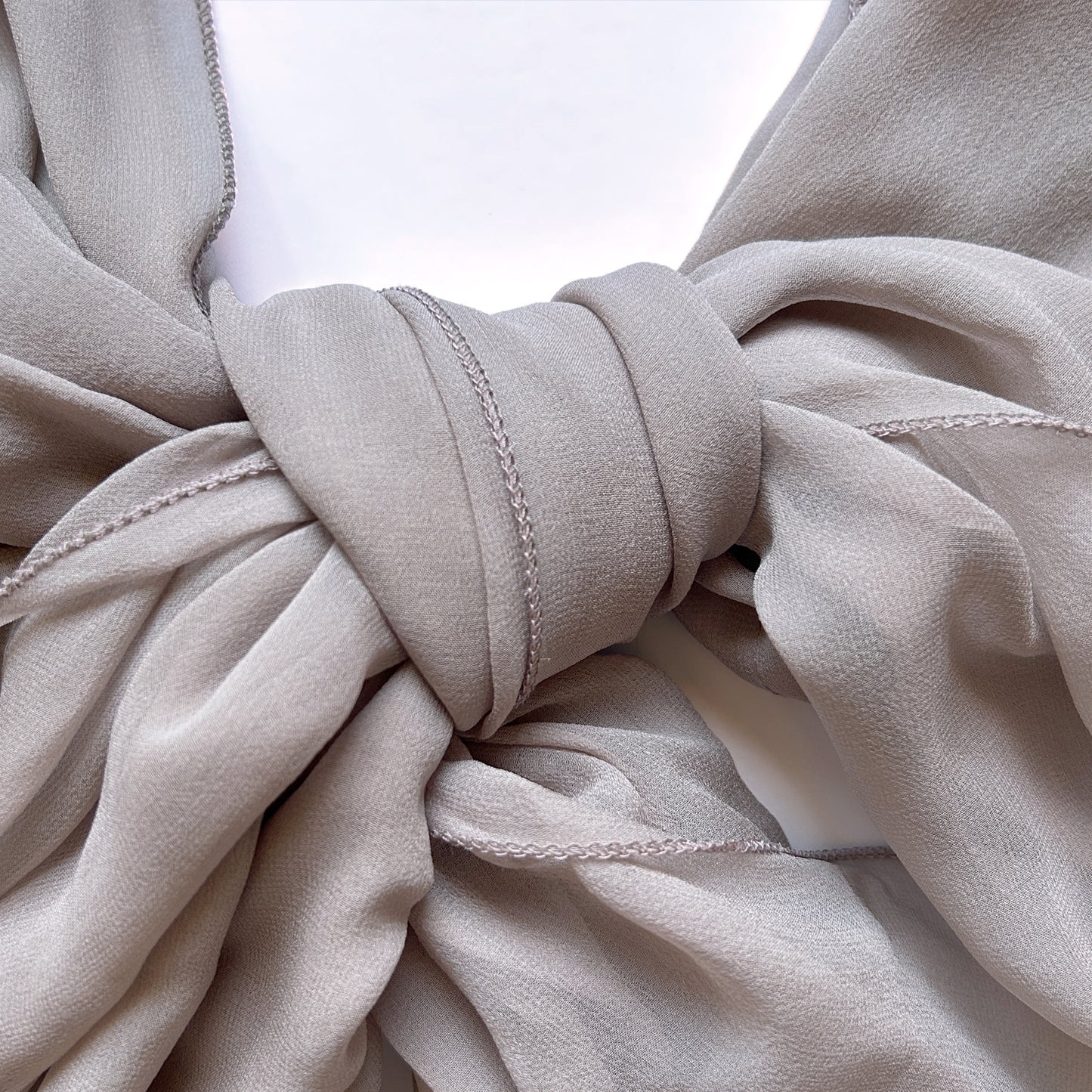 The à la Leen Double-Layered Silk Scarf- Taupe