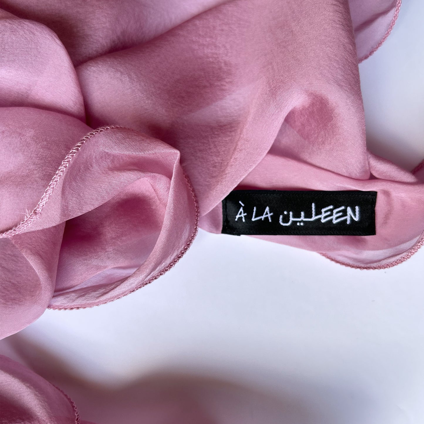 The à la Leen Double-Layered Silk Scarf- Lavender Pink
