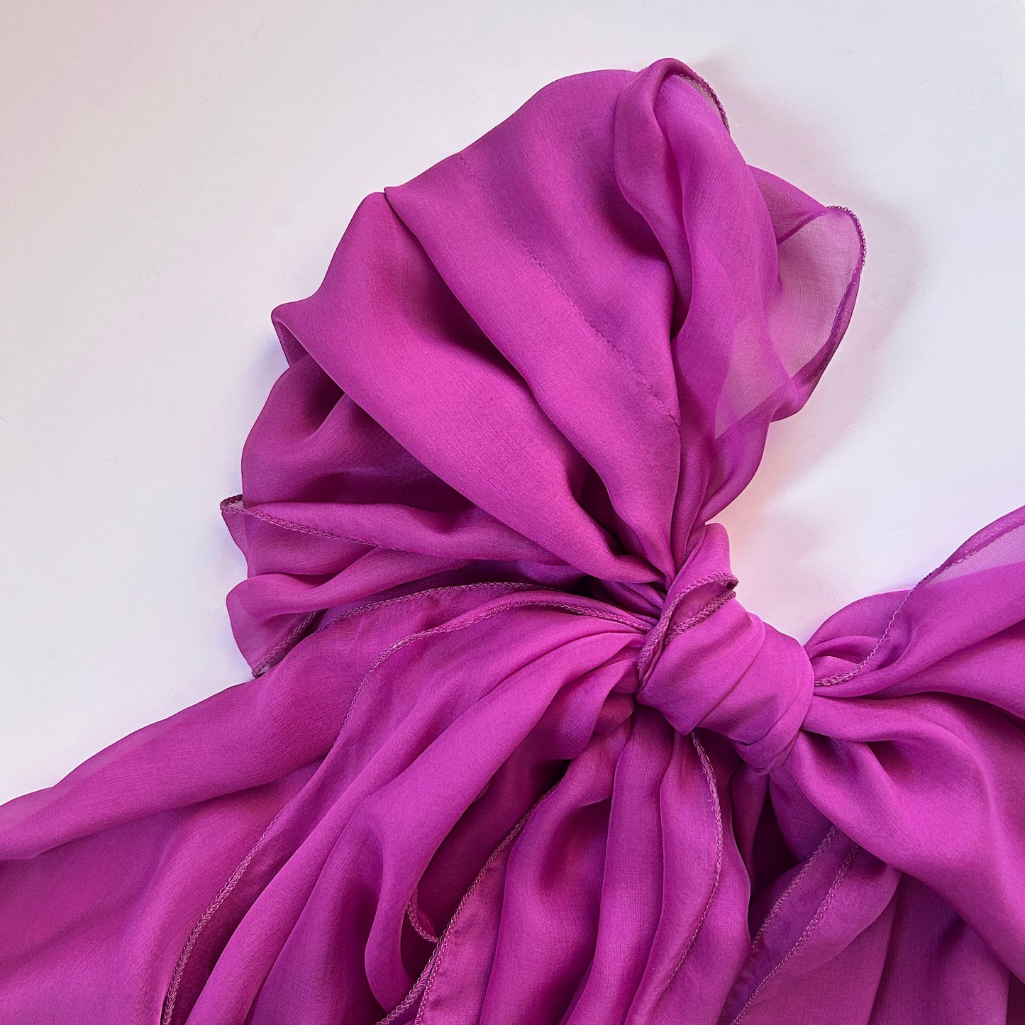 The à la Leen Double-Layered Silk Scarf- Runway Berry