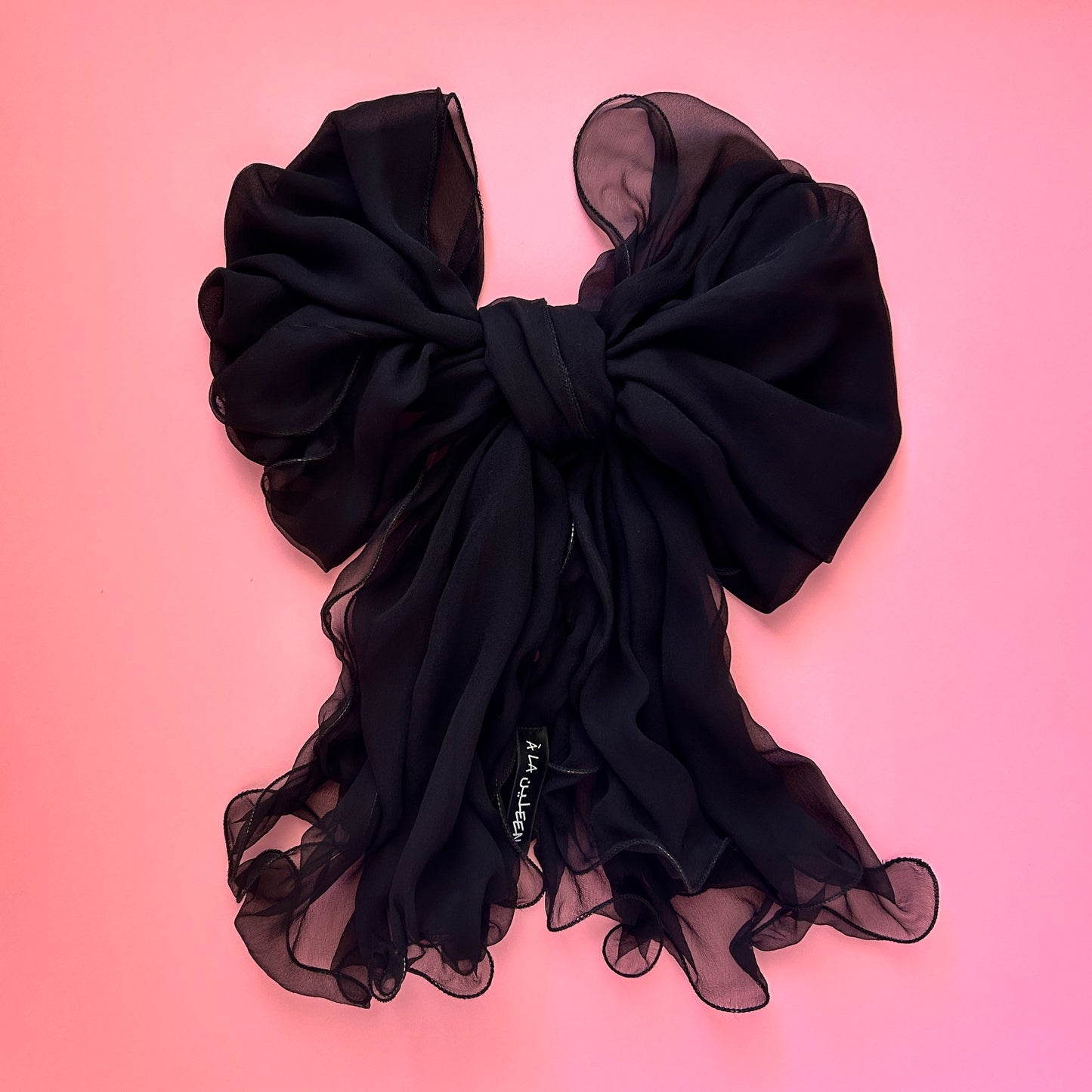 Special Edition- The à la Leen Double-Layered Japanese Premium Silk Scarf- Midnight Black