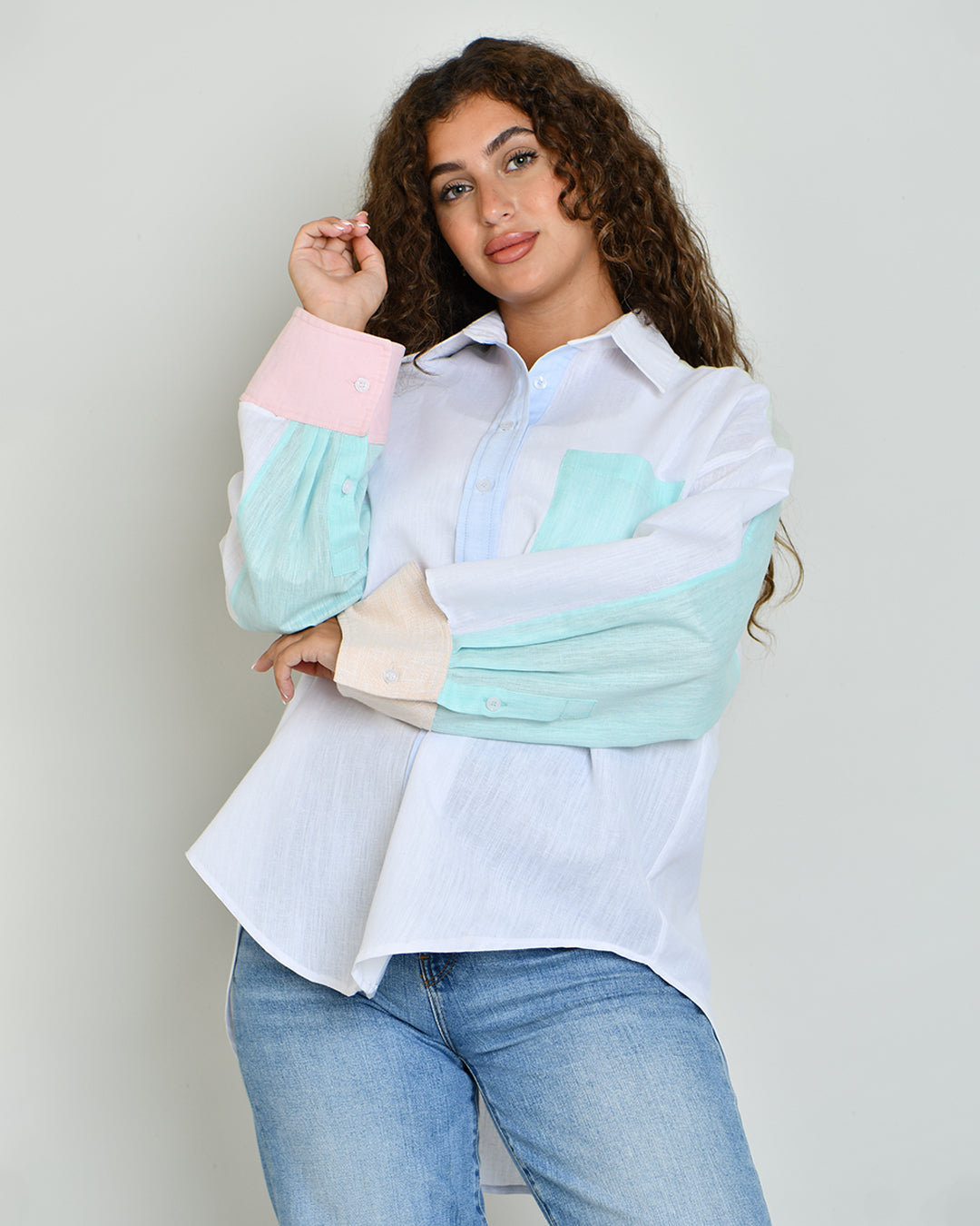 The Combination Shirt in six-tone linen