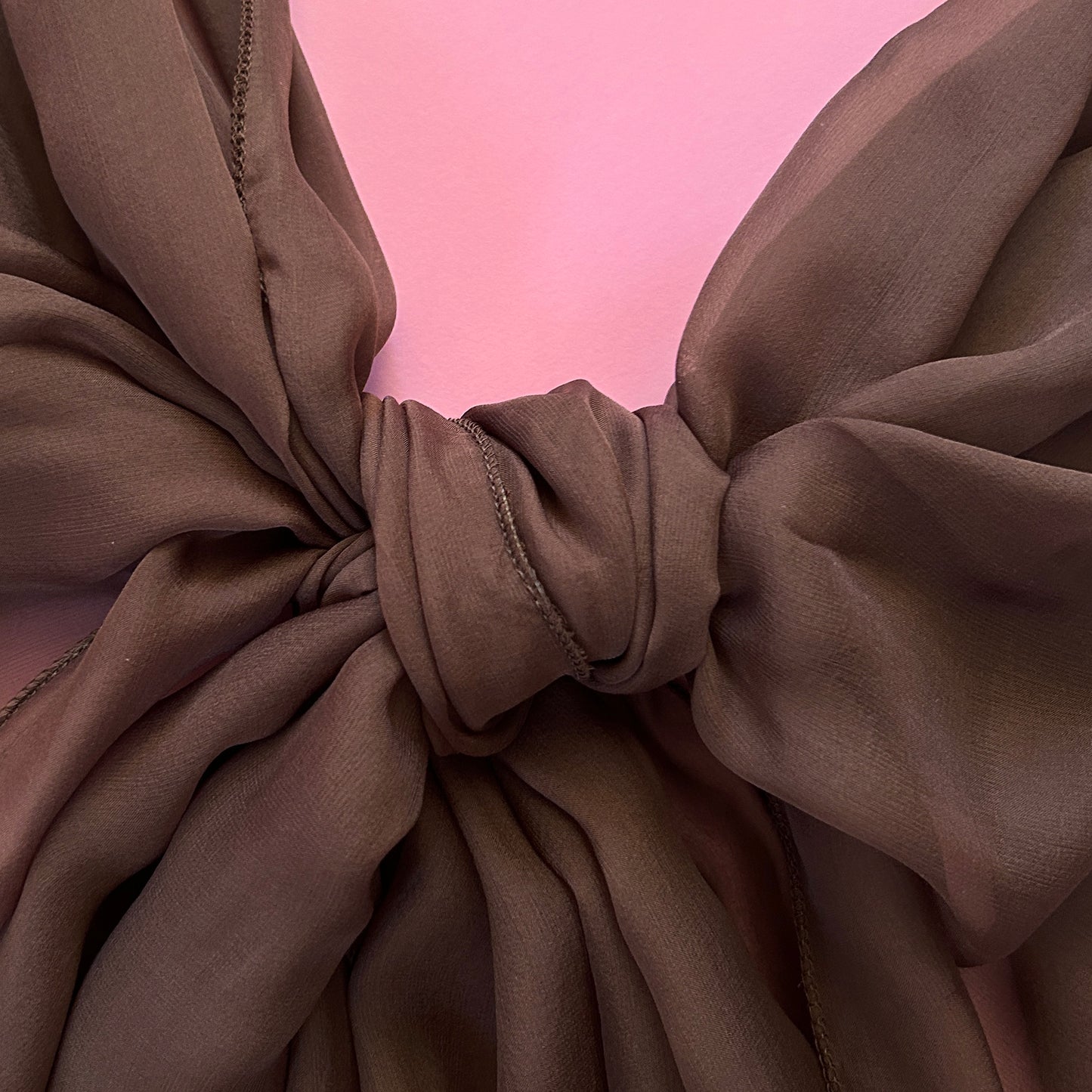 The à la Leen Single-Layered Silk Scarf- Brown