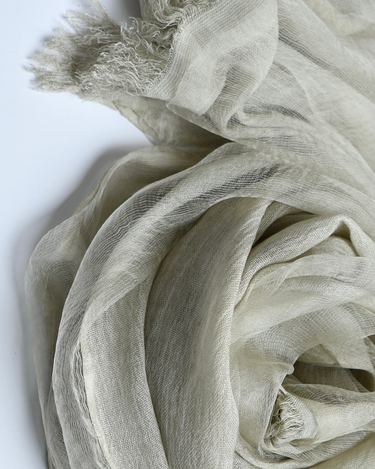The OrganzaXCotton Double-Layered Scarf in Forest Beige