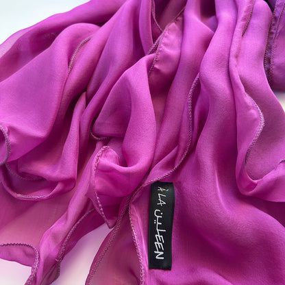 The Double-Layered Silk Chiffon Scarf – Runway Berry