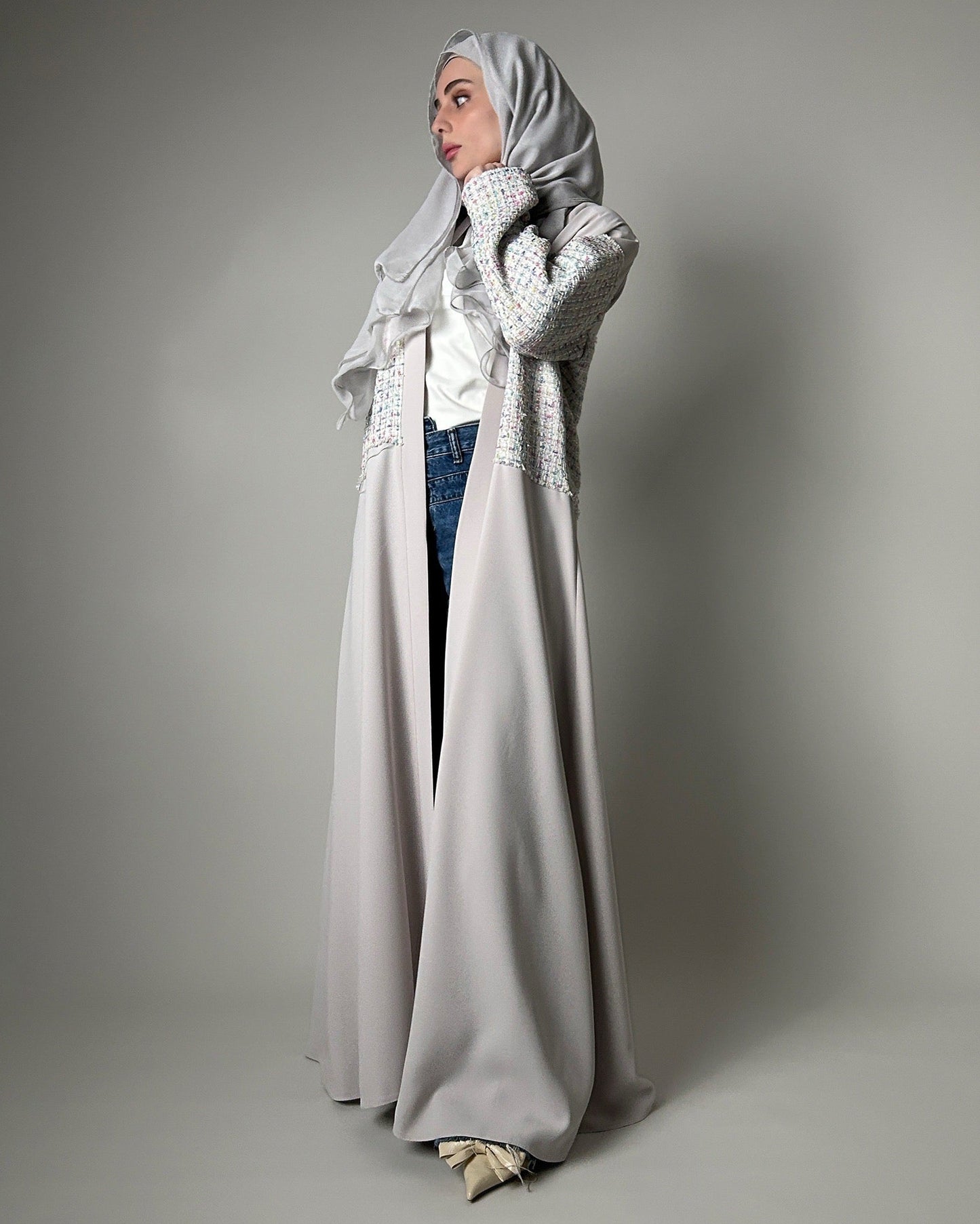 The Abaya- Off-Shoulders in Candy White 🍭✨