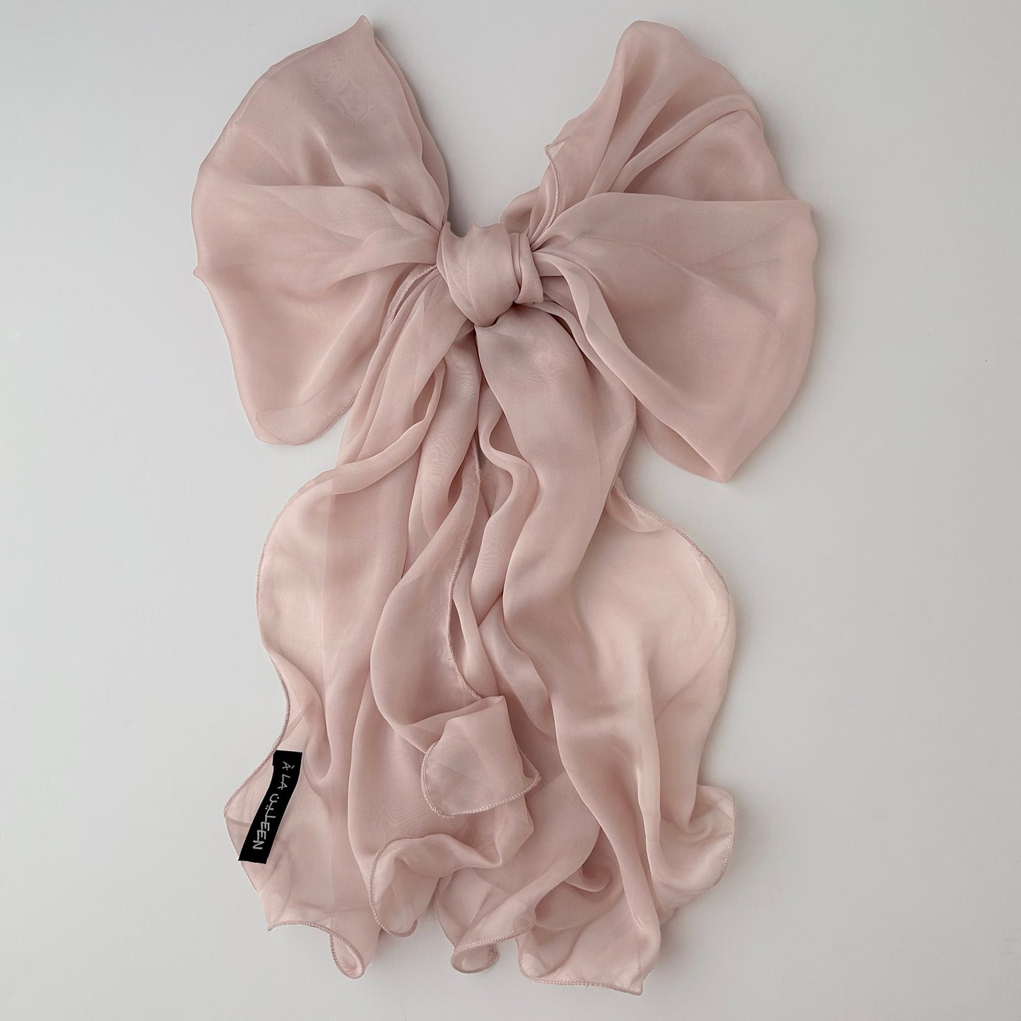 The Single-Layered Silk Chiffon Scarf – Nude Ballet Pink