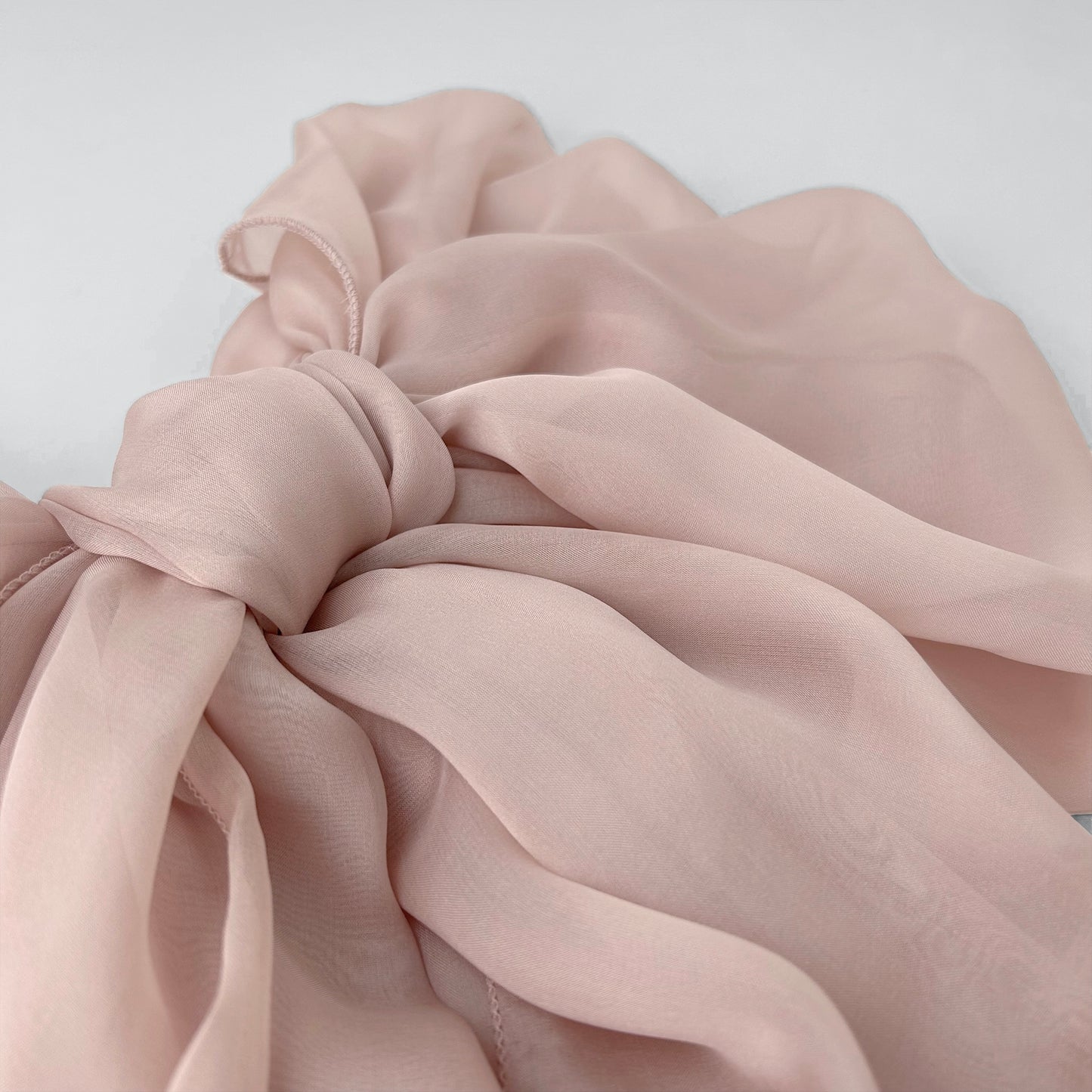 The Single-Layered Silk Chiffon Scarf – Nude Ballet Pink