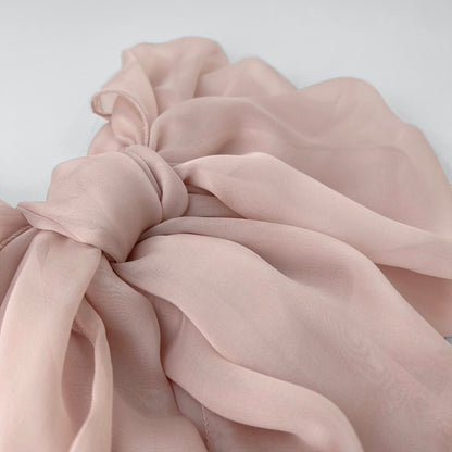 The Single-Layered Silk Chiffon Scarf – Nude Ballet Pink