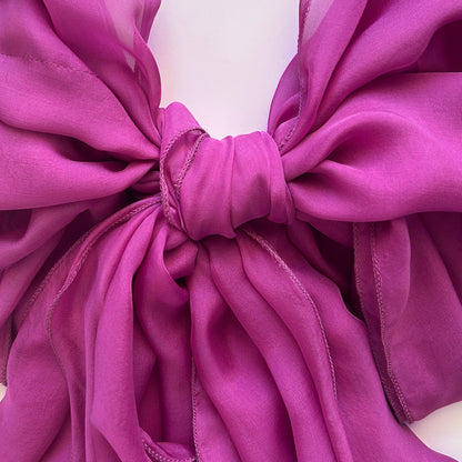 The Double-Layered Silk Chiffon Scarf – Runway Berry
