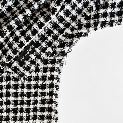 Textured Coat with Attached Scarf