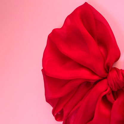 The Single-Layered Silk Chiffon Scarf – Chili Red