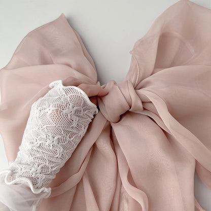 The Single-Layered Silk Chiffon Scarf – Nude Ballet Pink