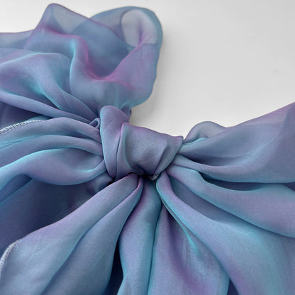 The Single-Layered Silk Chiffon Scarf – Iridescent Frozen Dew – Special Edition