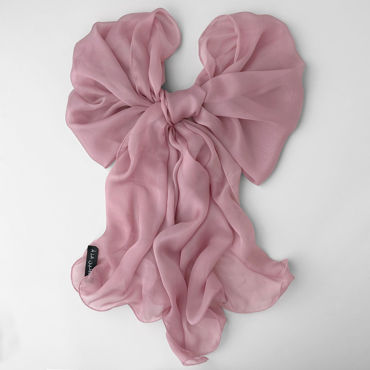 The Single-Layered Silk Chiffon Scarf – Dusty Mauve Rose