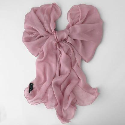 The Single-Layered Silk Chiffon Scarf – Dusty Mauve Rose