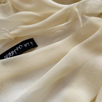 The à la Leen Single-Layered Silk Scarf- Warm Butter Yellow