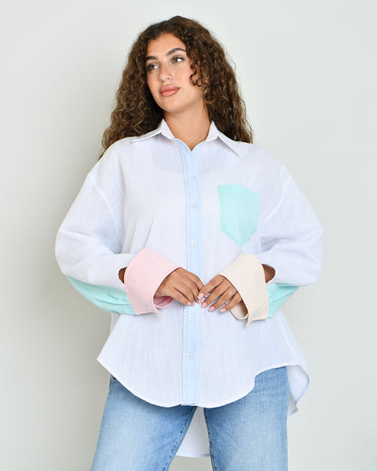 The Combination Shirt in six-tone linen
