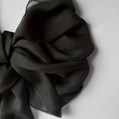 The Double-Layered Silk Chiffon Scarf – Army Brown
