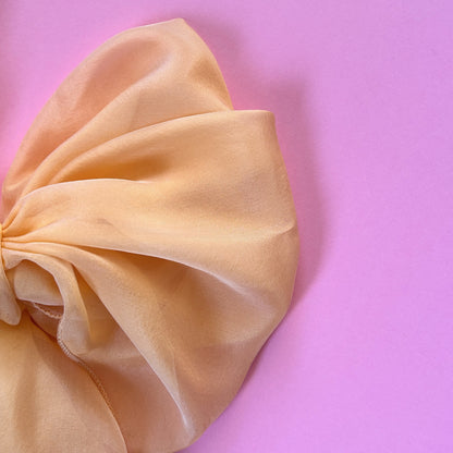 The Single-Layered Silk Chiffon Scarf – Peach Sorbet