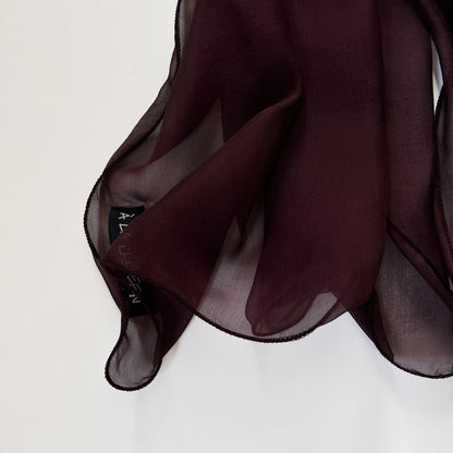 The à la Leen Single-Layered Silk Scarf- Rich Burgundy