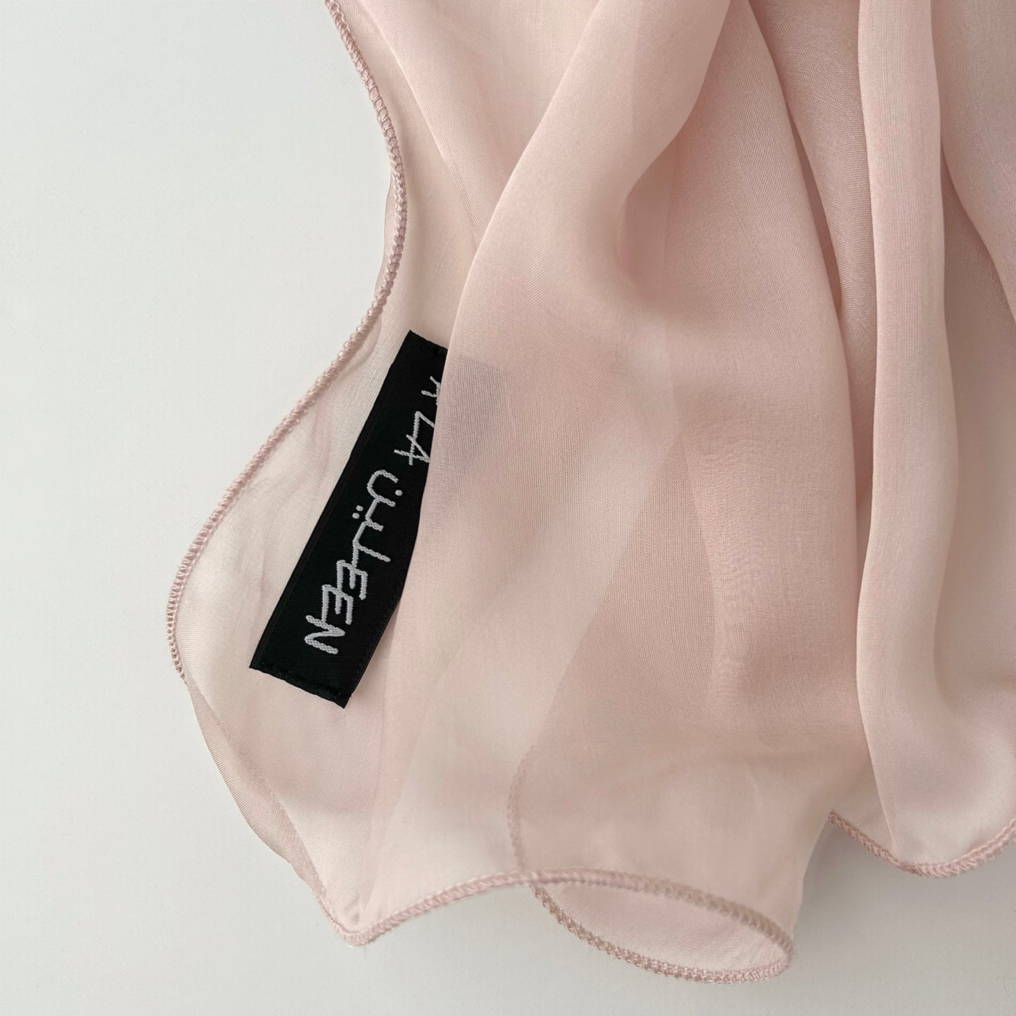 The Single-Layered Silk Chiffon Scarf – Nude Ballet Pink