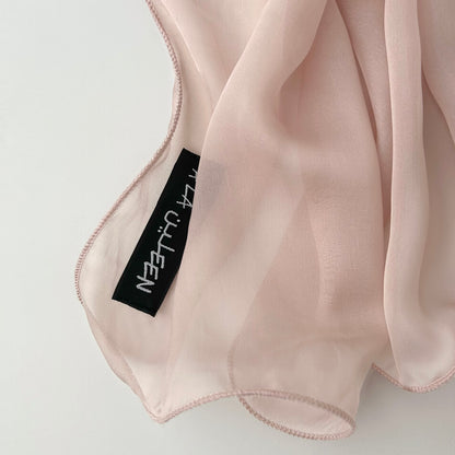 The Single-Layered Silk Chiffon Scarf – Nude Ballet Pink
