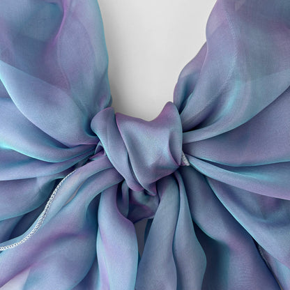 The Single-Layered Silk Chiffon Scarf – Iridescent Frozen Dew – Special Edition
