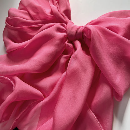 The Single-Layered Silk Chiffon Scarf – Bubblegum Pink