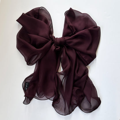 The à la Leen Single-Layered Silk Scarf- Rich Burgundy