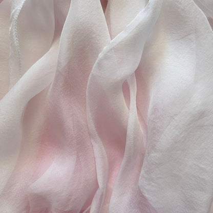 The Double-Layered Silk Chiffon Scarf – Pearl White – Bridal Edition