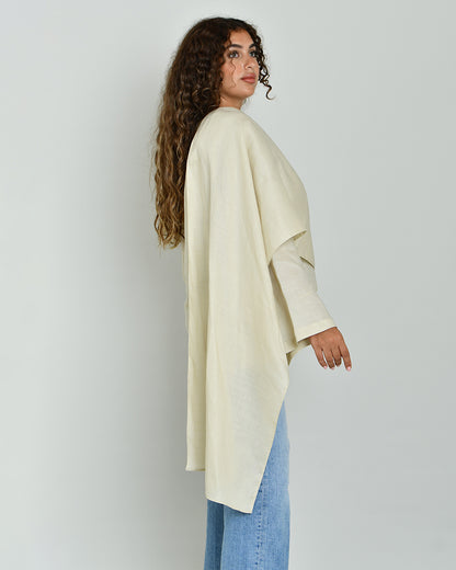 The Linen Scarf Top in sand