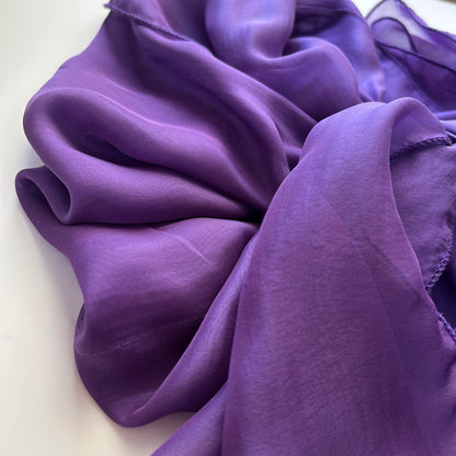 The à la Leen Double-Layered Silk Scarf- Deep Violet