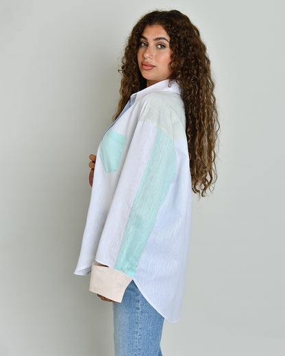The Combination Shirt in six-tone linen