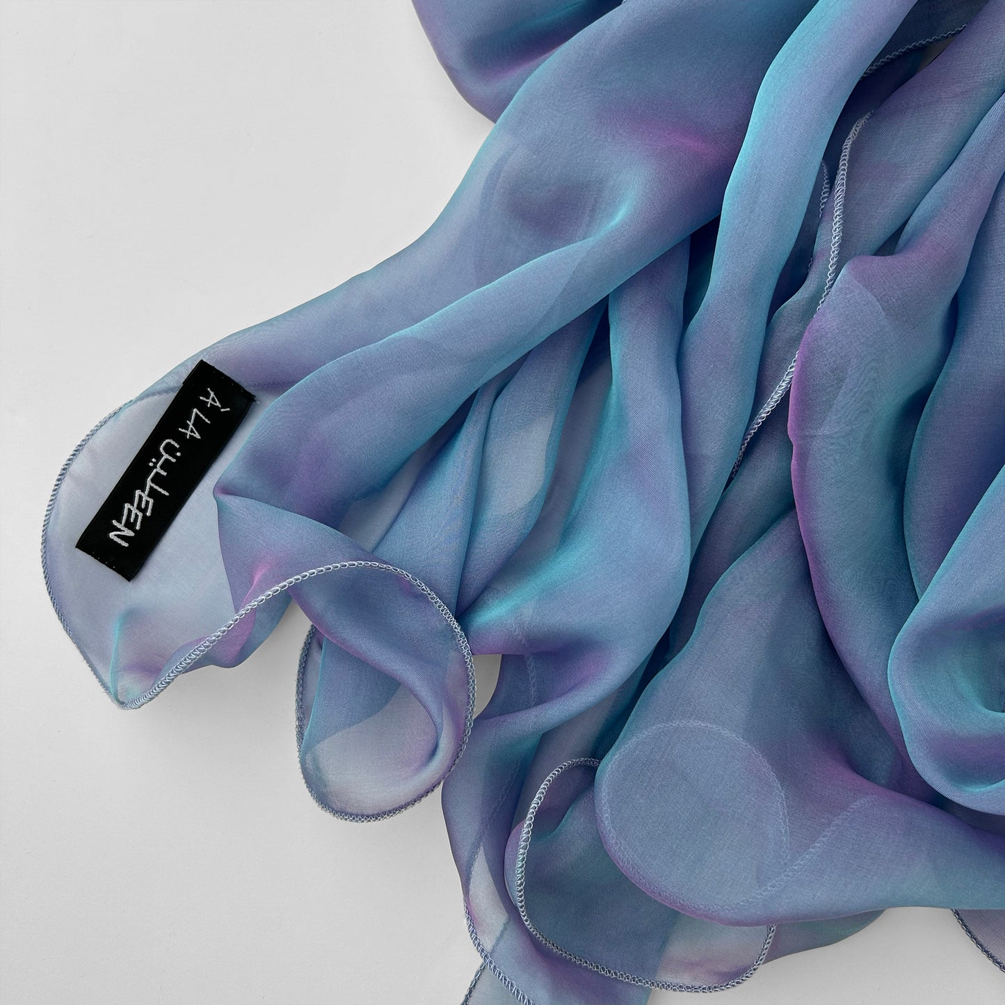 The Single-Layered Silk Chiffon Scarf – Iridescent Frozen Dew – Special Edition