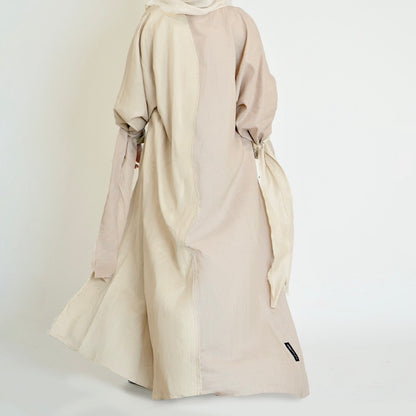 The Two-Tone Linen Wavy Abaya