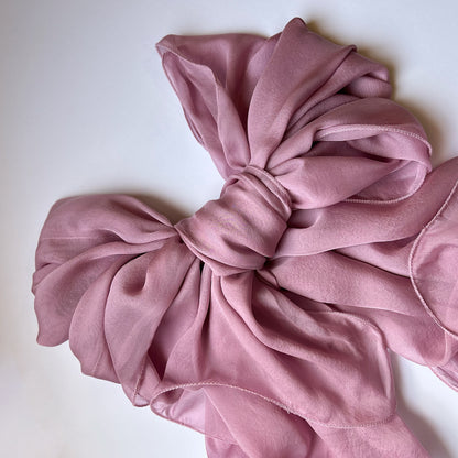 The Double-Layered Silk Chiffon Scarf – Lavender Pink
