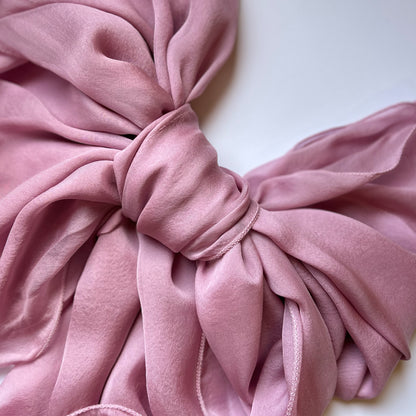 The Double-Layered Silk Chiffon Scarf – Lavender Pink