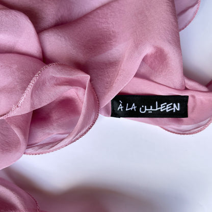 The Double-Layered Silk Chiffon Scarf – Lavender Pink