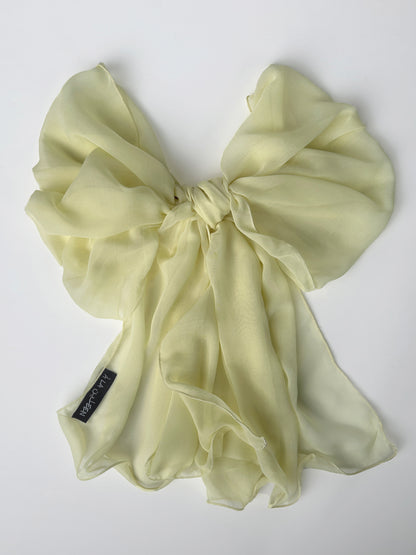 The à la Leen Voile Scarf with Wavy Hems- Yellow