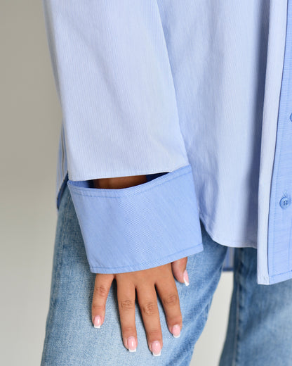 The Combination Shirt in colorblock poplin