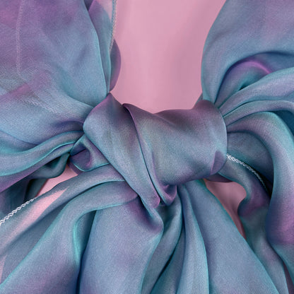 The Single-Layered Silk Chiffon Scarf – Iridescent Frozen Dew – Special Edition