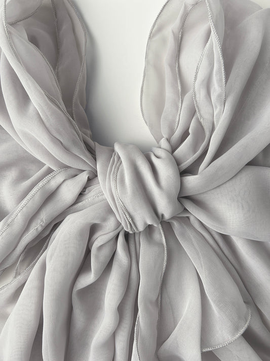 The à la Leen Double-Layered Voile Scarf- Pearl by Grey